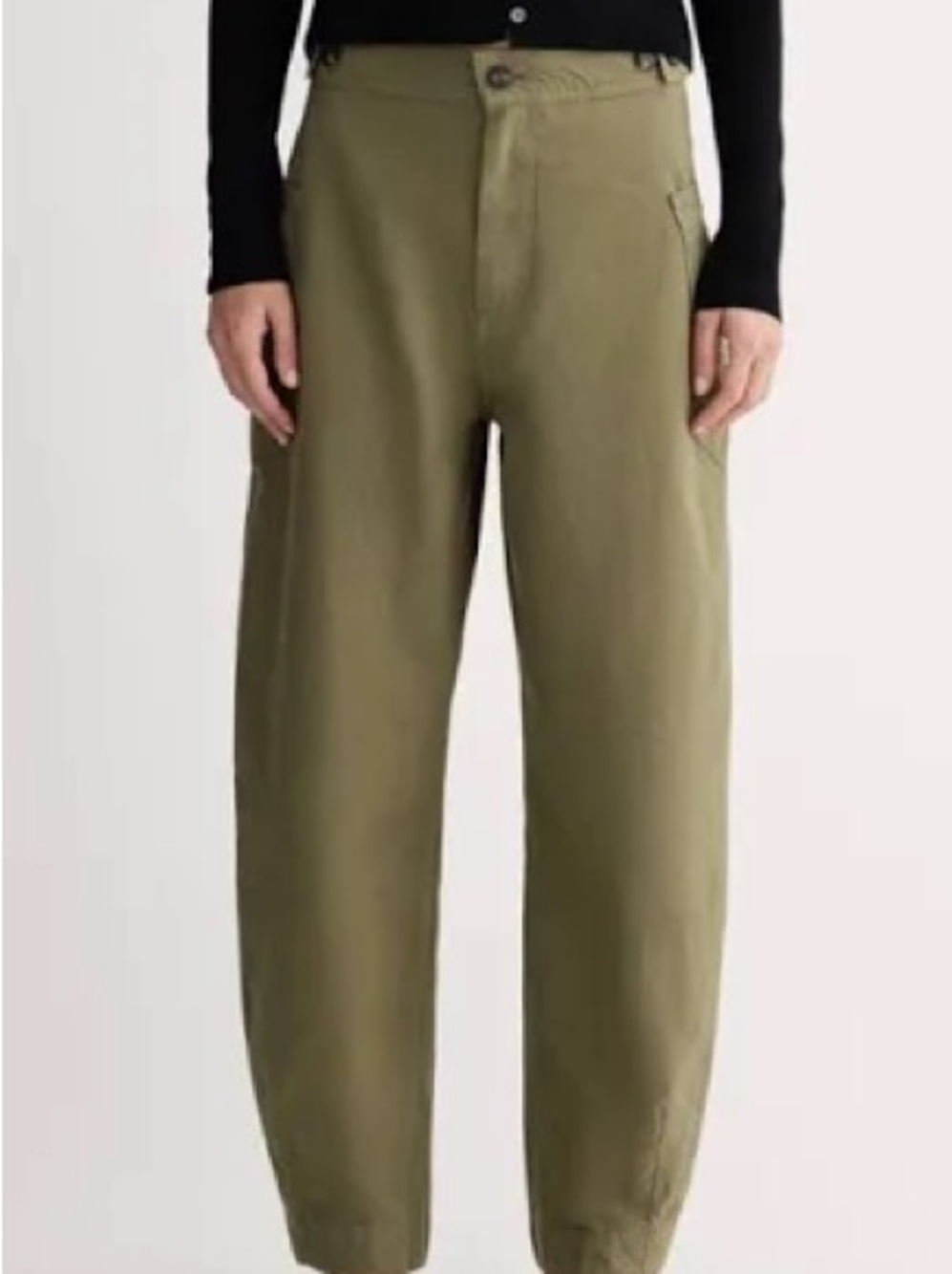 Everlane Fatigue Barrel Pant, Olive, Cotton/Linen